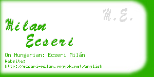 milan ecseri business card